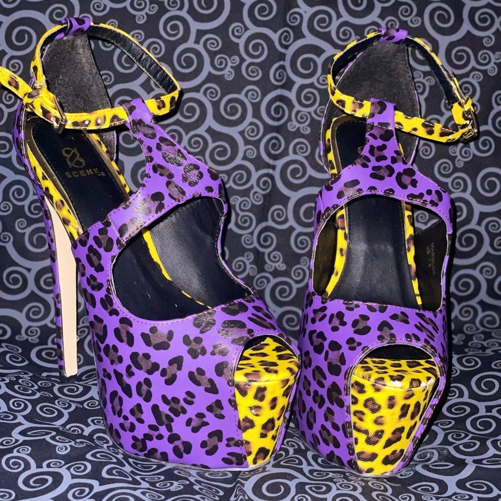 Purple Leopard Stiletto Heel